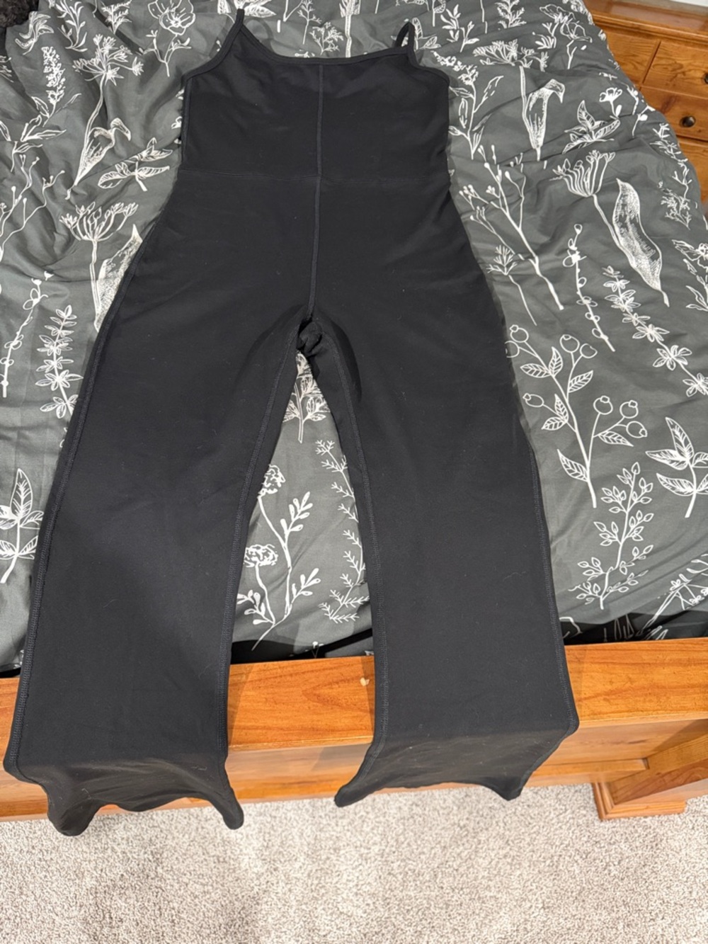 Black Women's Jumpsuit with Flared Hem
